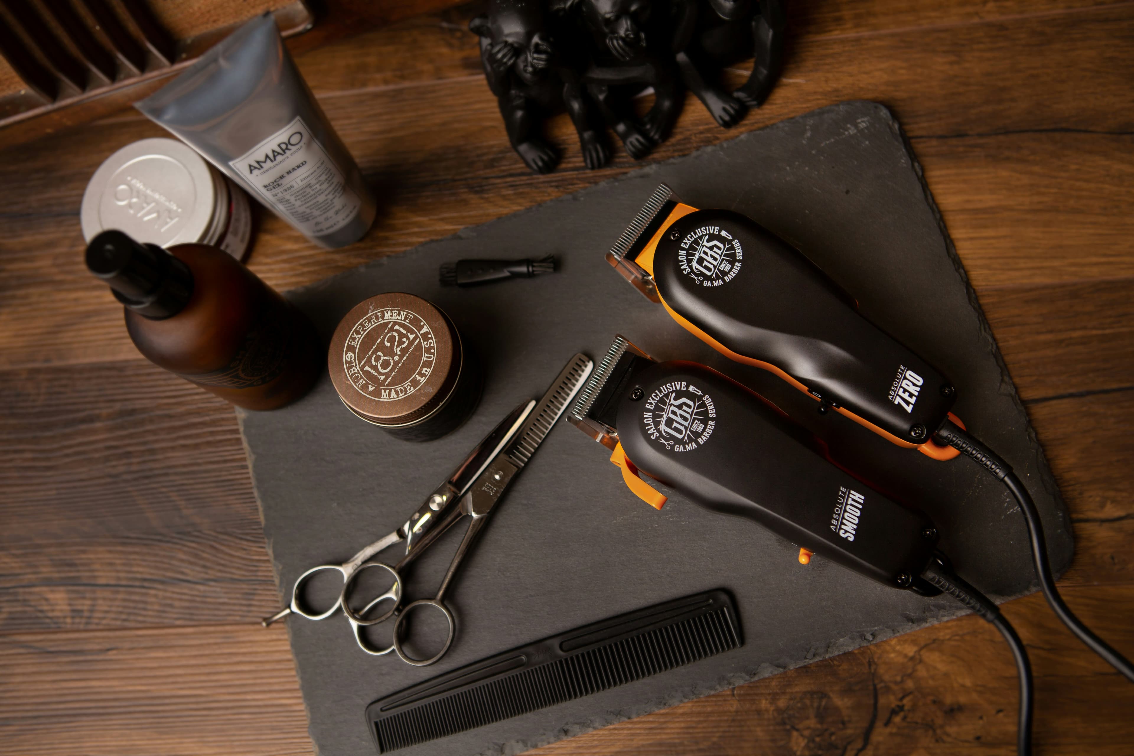 Produtos e ferramentas de barbearia