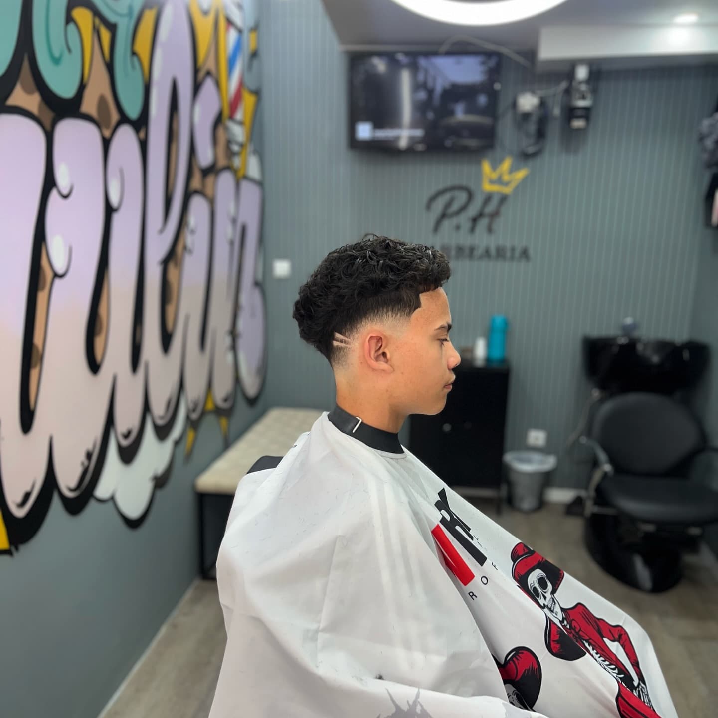 Cliente a receber um corte de cabelo